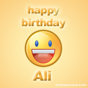 happy birthday Ali smile card
