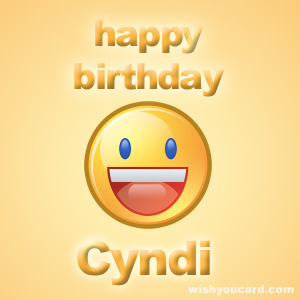 happy birthday Cyndi smile card