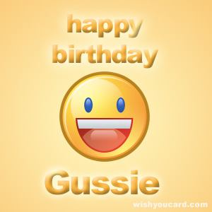 happy birthday Gussie smile card
