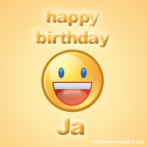 happy birthday Ja smile card
