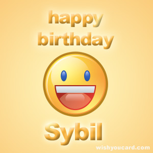 happy birthday Sybil smile card