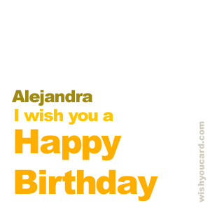 happy birthday Alejandra simple card