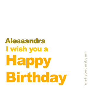 happy birthday Alessandra simple card