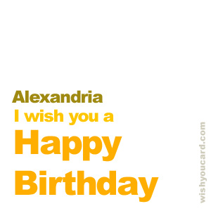 happy birthday Alexandria simple card