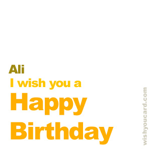 happy birthday Ali simple card