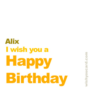 happy birthday Alix simple card