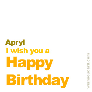 happy birthday Apryl simple card