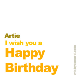 happy birthday Artie simple card