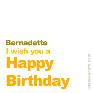happy birthday Bernadette simple card