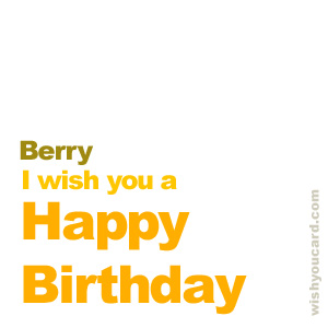 happy birthday Berry simple card