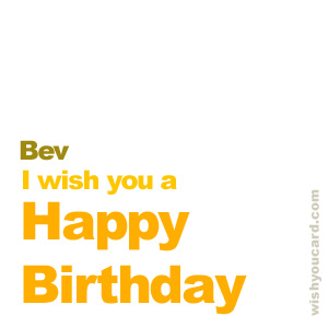happy birthday Bev simple card