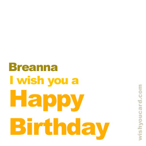happy birthday Breanna simple card