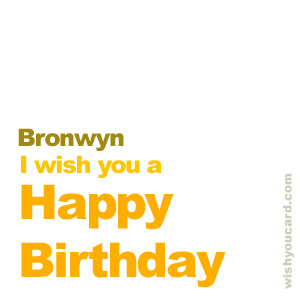 happy birthday Bronwyn simple card