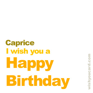 happy birthday Caprice simple card