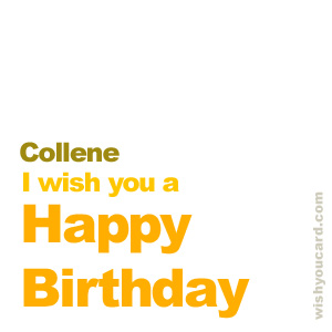 happy birthday Collene simple card