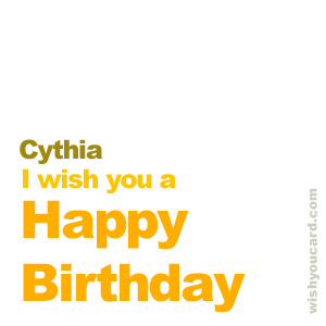 happy birthday Cythia simple card