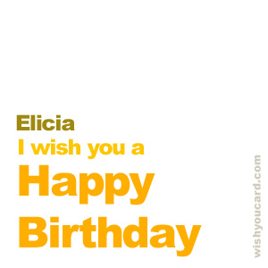 happy birthday Elicia simple card