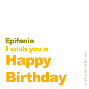 happy birthday Epifania simple card