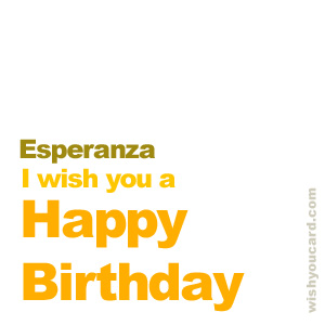 happy birthday Esperanza simple card