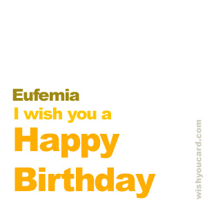 happy birthday Eufemia simple card