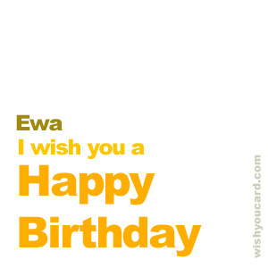 happy birthday Ewa simple card