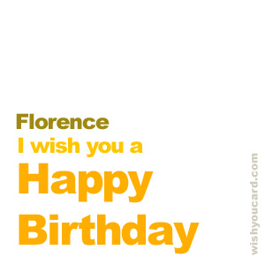 happy birthday Florence simple card