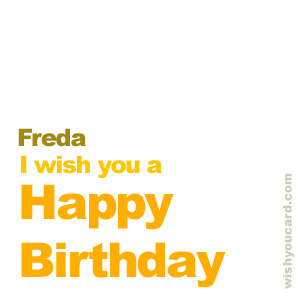 happy birthday Freda simple card