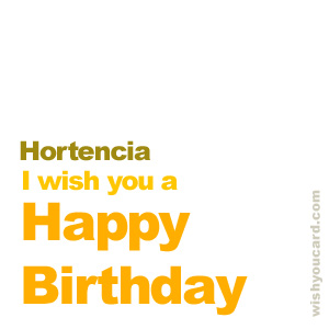 happy birthday Hortencia simple card