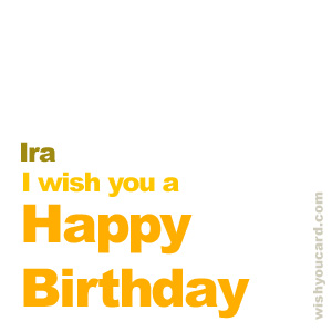 happy birthday Ira simple card