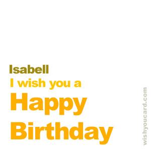 happy birthday Isabell simple card