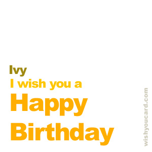happy birthday Ivy simple card