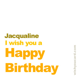 happy birthday Jacqualine simple card
