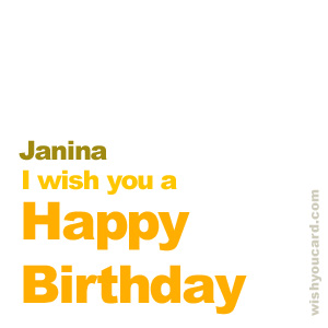happy birthday Janina simple card