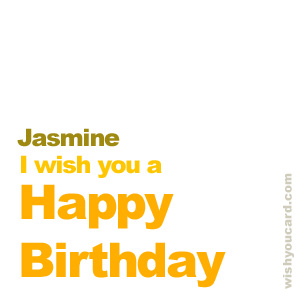 happy birthday Jasmine simple card