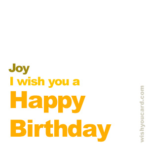 happy birthday Joy simple card