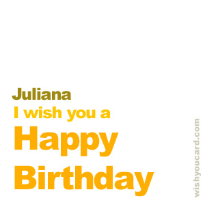 happy birthday Juliana simple card