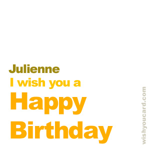 happy birthday Julienne simple card