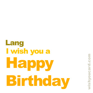 happy birthday Lang simple card