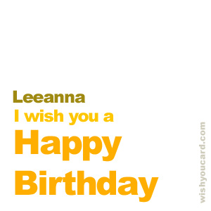 happy birthday Leeanna simple card