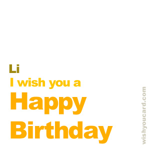 happy birthday Li simple card