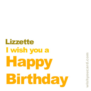 happy birthday Lizzette simple card