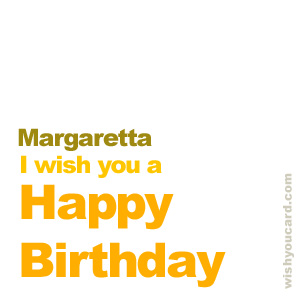 happy birthday Margaretta simple card