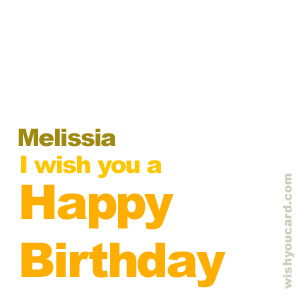 happy birthday Melissia simple card