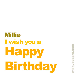 happy birthday Millie simple card