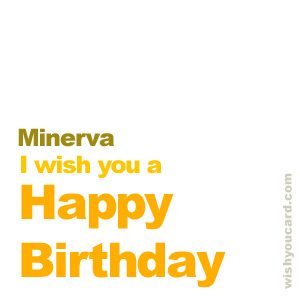 happy birthday Minerva simple card