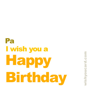 happy birthday Pa simple card