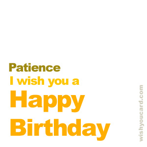 happy birthday Patience simple card