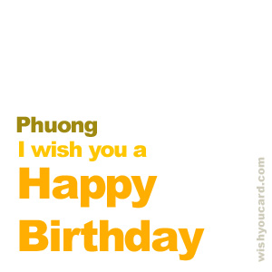 happy birthday Phuong simple card