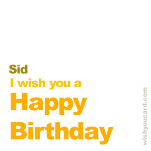 happy birthday Sid simple card