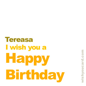happy birthday Tereasa simple card